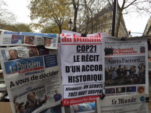 In Paris feierten 2015 auch internationale Medien den historischen Klimadeal (Foto: Privat)