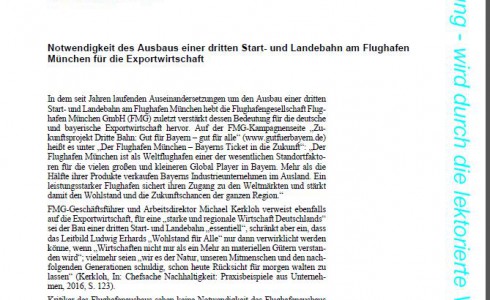 KA Dritte Startbahn und Export: Stimmen die Argumente der Befürworter? (Foto: Screenshot/BT)