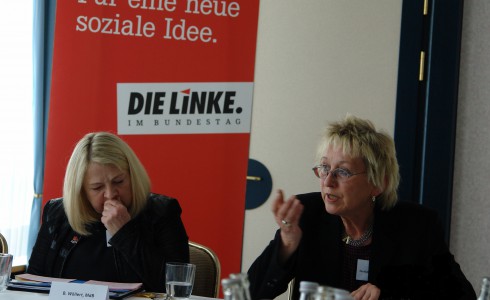 Birgit Wöllert und Eva Bulling-Schröter in Cottbus (Foto: DIE LINKE)