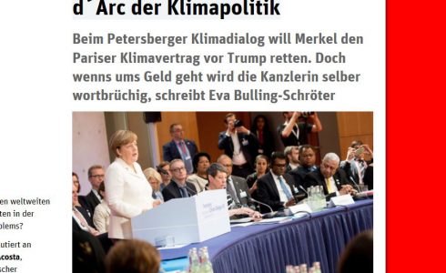 Merkel gibt besonders vor Wahlen die Klimakanzlerin (Foto: Screenshot/ND)